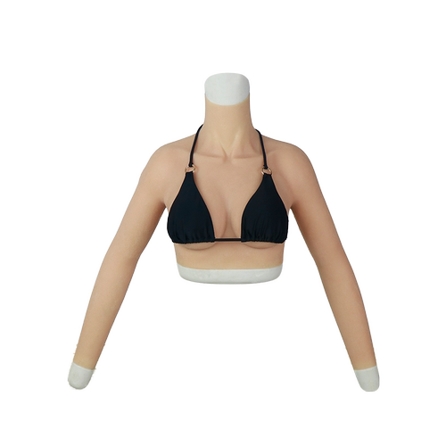 媛野假胸有袖连臂款变装硅胶男用假乳房男变女主播义乳