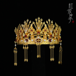 红妆匣子原创-朝凤-中式流苏凤冠明制宋制婚嫁发冠古风汉服头饰