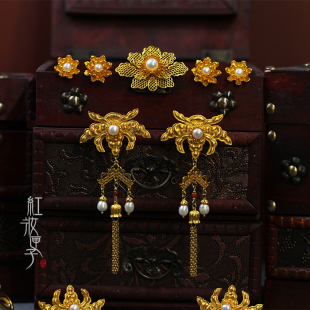 红妆匣子-复古珍珠花朵发簪花头簪子仿明制小花簪古风汉服头饰