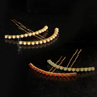 红妆匣子-小珠排钗-古风百搭小饰品宋制明制珍珠掩鬓汉服头冠