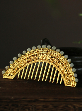红妆匣子原创-仿花丝唐风发梳汉服配饰首饰唐制宋制百搭古风饰品