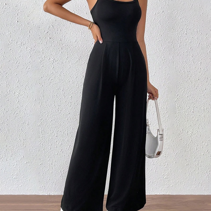 春夏简约优雅连体衣性感露背吊带连体裤Sexy backless jumpsuit