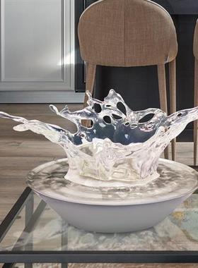 酒店大堂客厅透明树脂水滴天花板吊饰空中艺术雕塑现代创意挂摆件