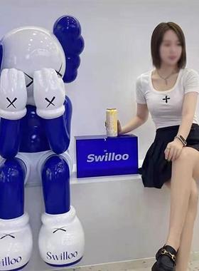 网红大摆件克莱因蓝落地芝麻街公仔玻璃钢客厅潮玩雕塑装饰