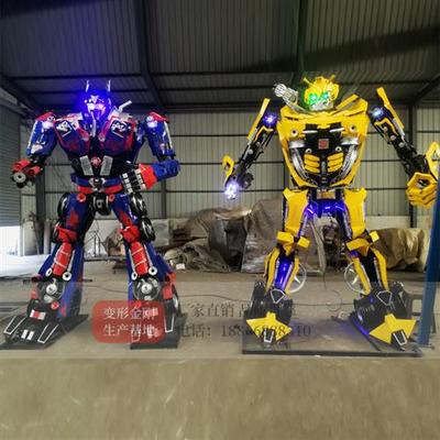 大型变形金刚雕塑大黄蜂机器人擎天柱金属模型商场铁艺摆件定制