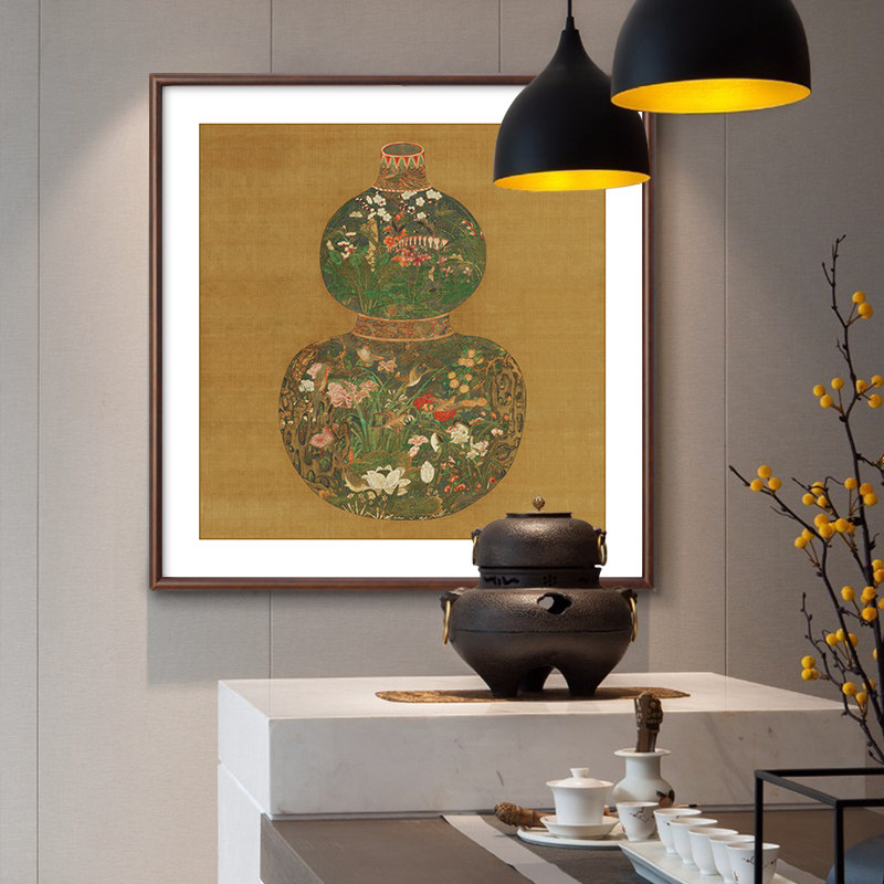 葫芦花瓶装饰画名家大师新中式花卉花鸟方画客厅餐厅茶室书房壁画,家居饰品,国画,淘宝优惠券,粉丝福利购,淘宝优惠卷