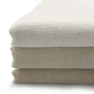 涤棉料新款麻胚白胚布纯色背景布桌布挂布粗亚麻布沙发窗帘布头