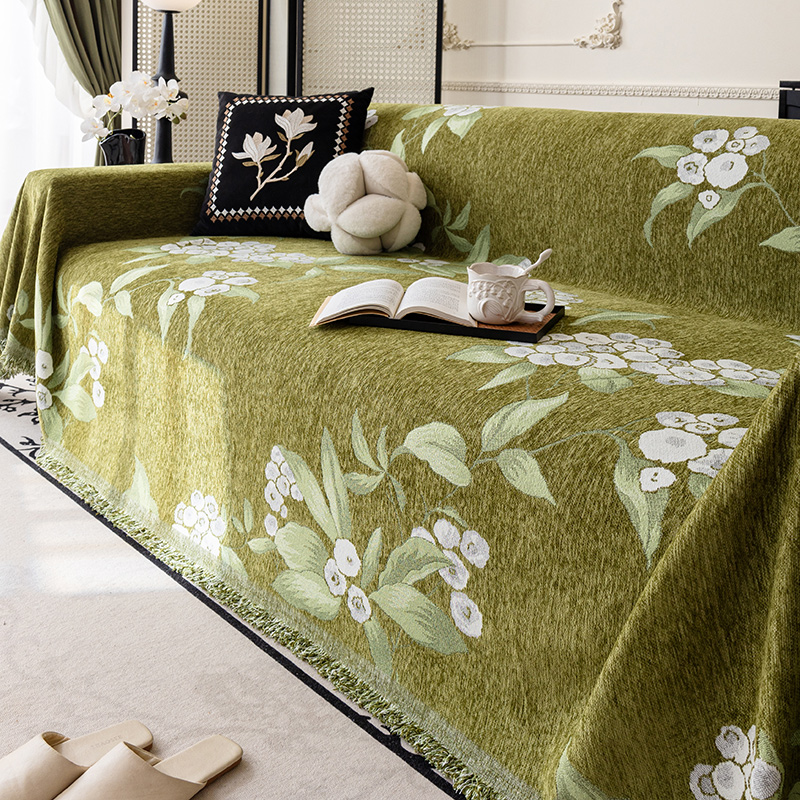 法式沙发盖布四季通用高级感单人一片式沙发巾氛围感套罩坐垫毯子