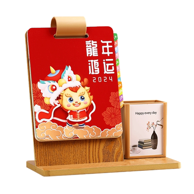 木雷故宫台历2026年木质笔筒日历