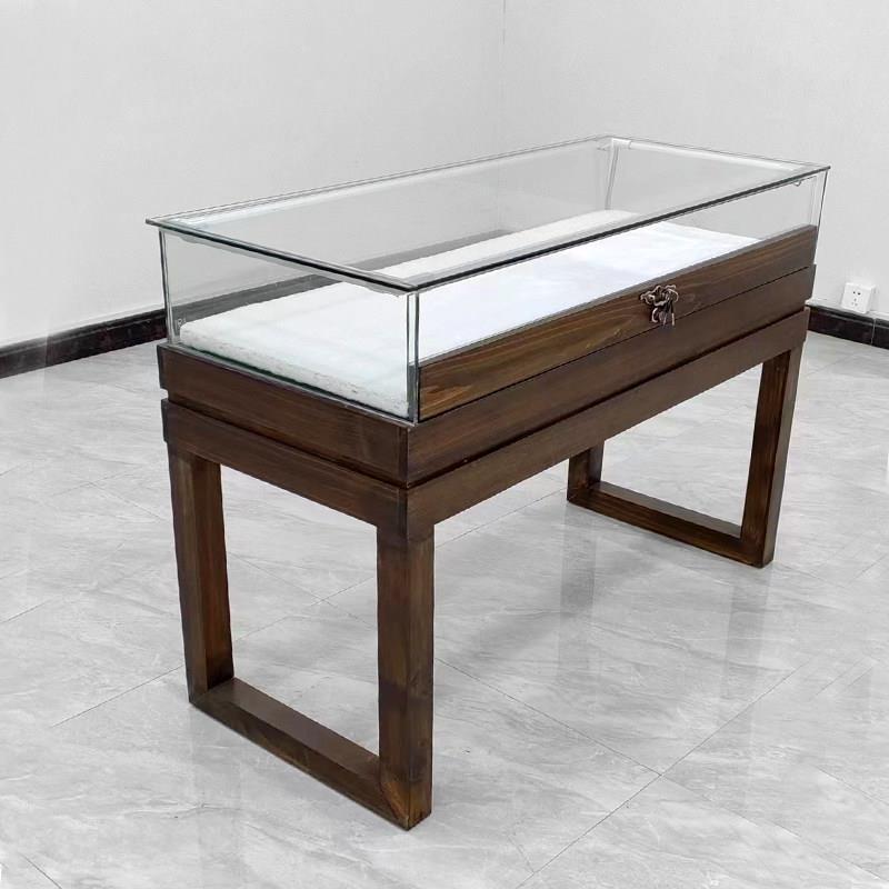 实木珠宝展示柜文玩玉器翡翠银饰首饰玻璃柜台产品展馆博物馆展柜