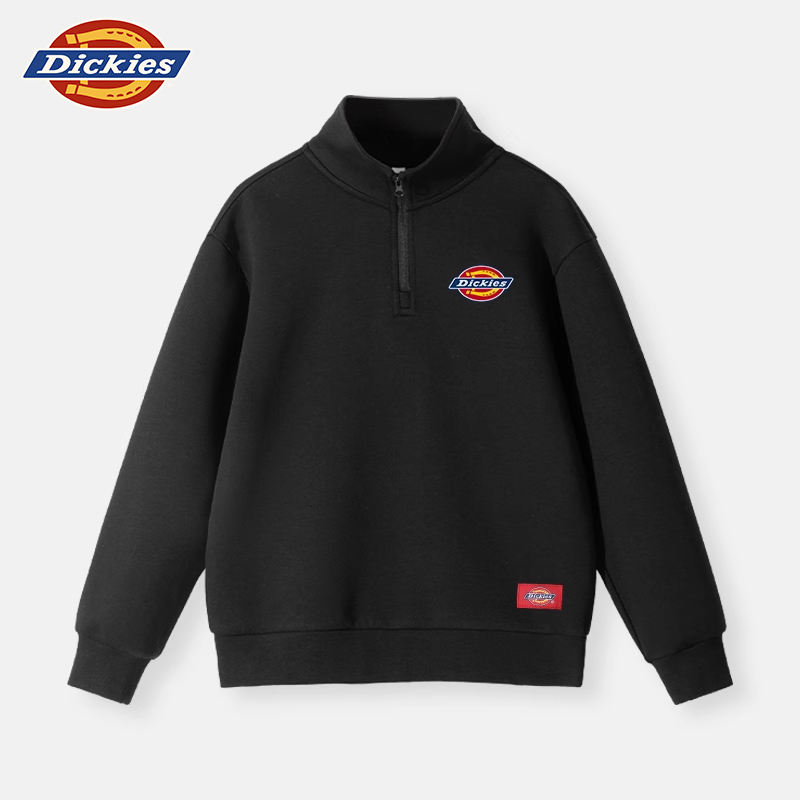 Dickies童装男童卫衣春秋款儿童潮牌半开襟运动服女童美式春装薄A