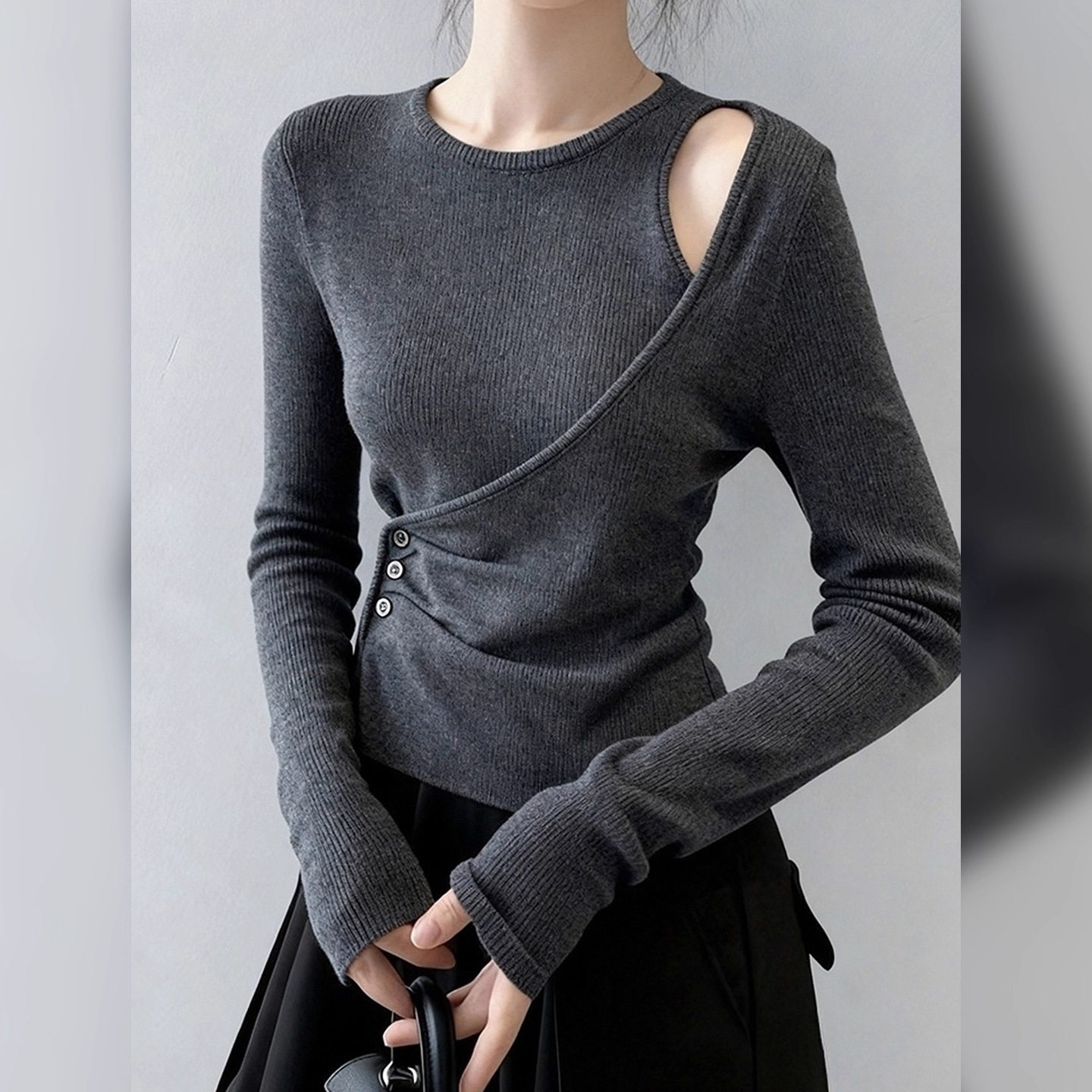套头修身2025秋装针织衫流行简约小众设计感长袖打底衫纯色上衣女,女装/女士精品,毛针织衫,淘宝优惠券,粉丝福利购,淘宝优惠卷
