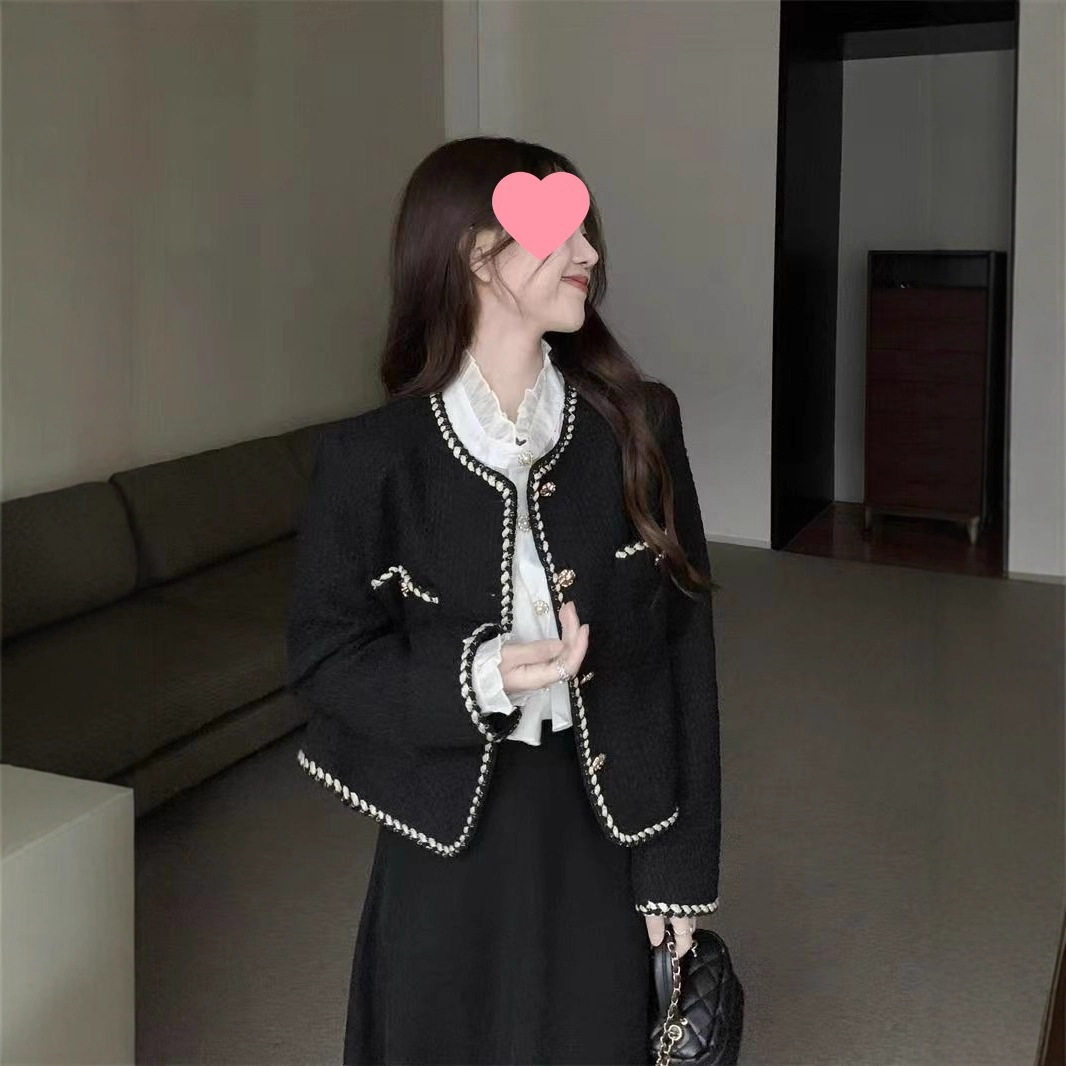 2025新款法式名媛小香风黑色短外套女春秋季气质上衣小个子百搭,女装/女士精品,短外套,淘宝优惠券,粉丝福利购,淘宝优惠卷