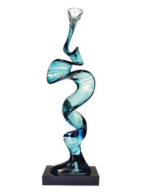 现代轻奢抽象客厅摆件家居电视柜玄关装饰品酒店高档透明树脂雕塑