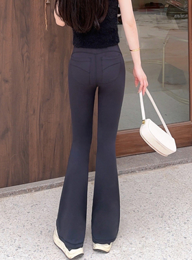 LARRMAIN高腰提臀收腹鲨鱼裤微喇瑜伽裤女外穿秋季口袋长裤休闲裤