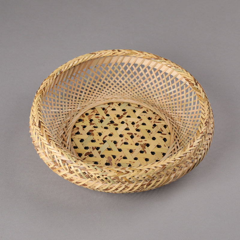 梅妃竹天然手工编织果篮六角眼清新自然镂空点心篮客厅室内家用