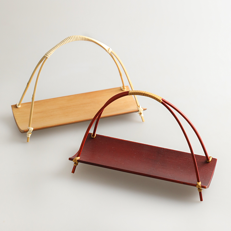 茶道提手日式风藤编加厚毛巾托