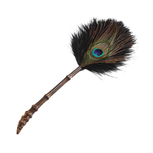 孔雀羽尘掸毛掸紫竹根鸵鸟毛扫灰茶室家用神器装饰鸡毛掸禅子