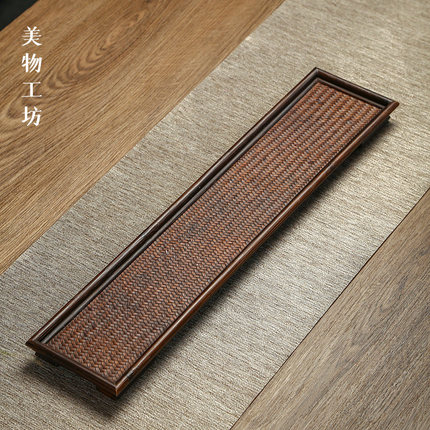 竹编席面茶盘复古实木茶盘功夫茶具茶海茶台茶托日式席面干泡茶台