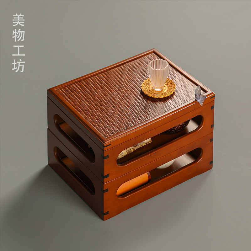 乾隆玲珑套盒 竹制多宝格 玲珑盒 桌面茶具盒 收纳箱 网红 中式