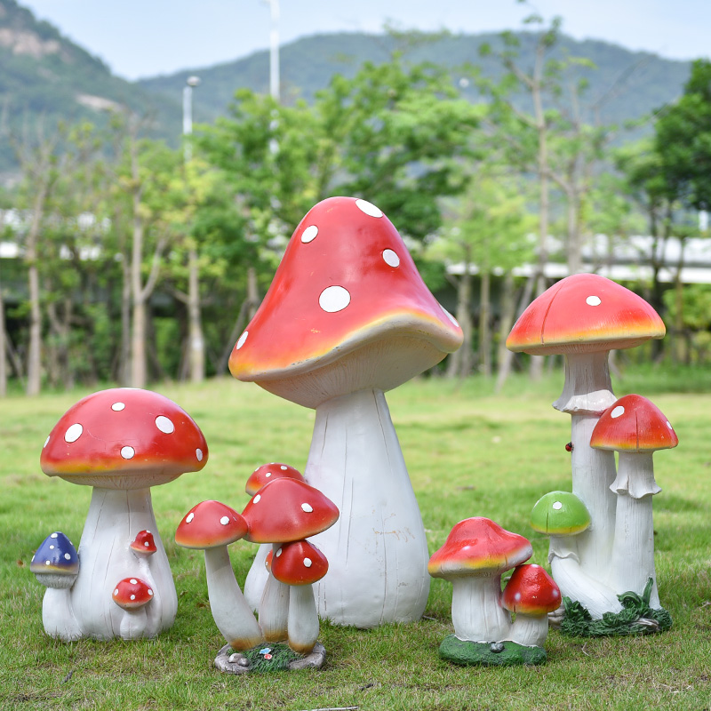 花园摆件 别墅庭院装饰阳台户外仿真树脂蘑菇园林景观雕塑小品