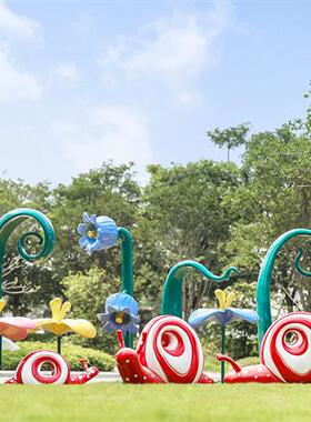 大型网红发光蜗牛玻璃钢雕塑户外园林景观抽象动物小区装饰品摆件