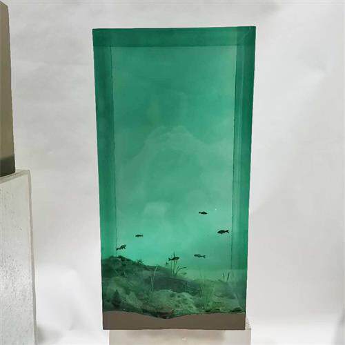 玻璃钢玄关样板间水晶胶装饰品透明树脂海底雕塑岸边人家海洋摆件