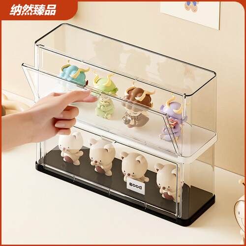 手办盲盒收纳展示架透明防尘柜
