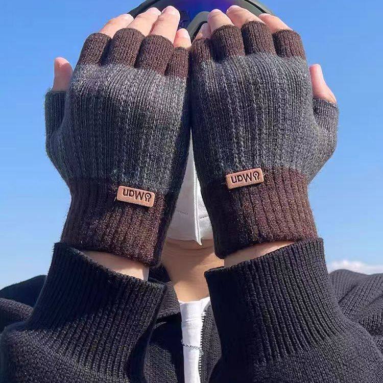 冬季半指手套男露指骑行加厚毛线漏指头学生写字针织保暖半截无指,服饰配件/皮带/帽子/围巾,手套,淘宝优惠券,粉丝福利购,淘宝优惠卷