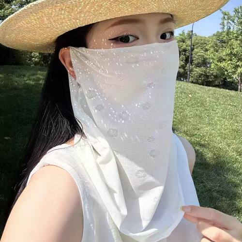 薄款透气防晒面罩加长款护颈口罩