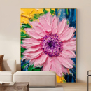 diy数字油画高级感大幅客厅玄关花卉背景墙装 饰画粉色向日葵挂画