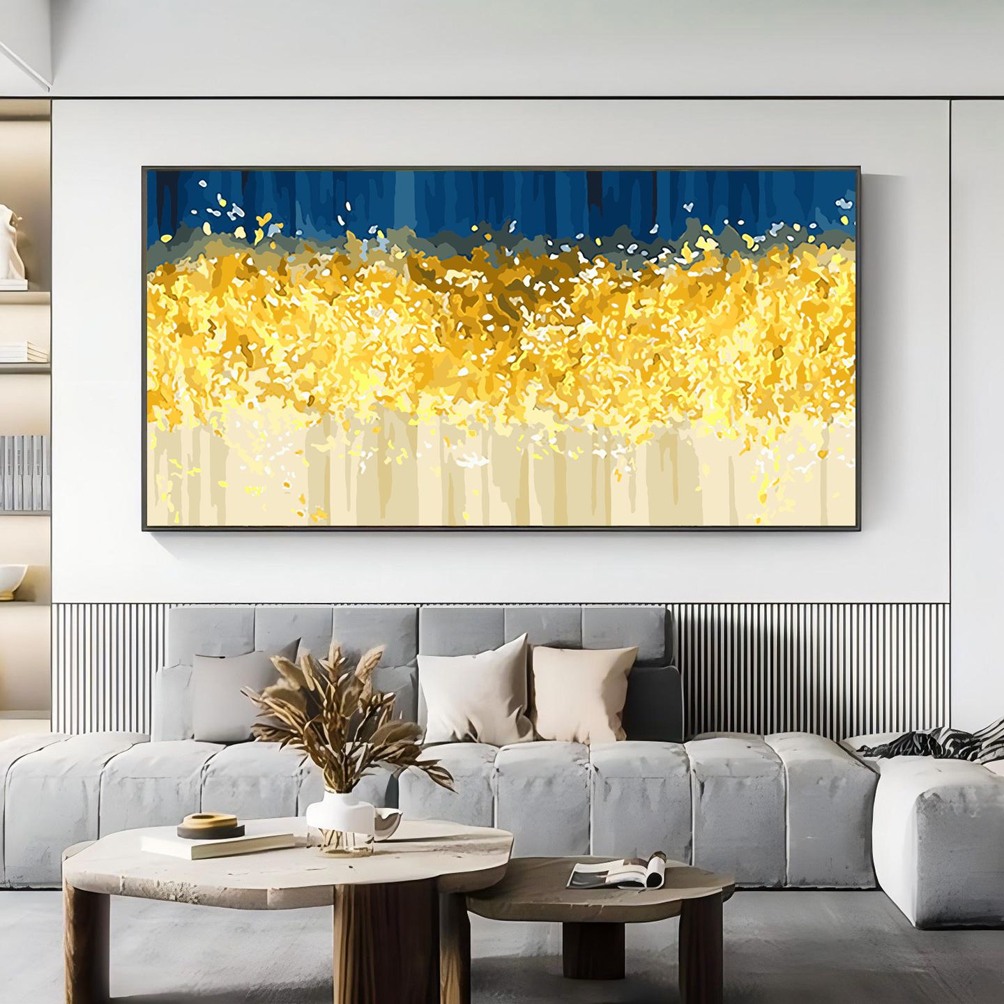 高端数字油画招财聚财风水画横版