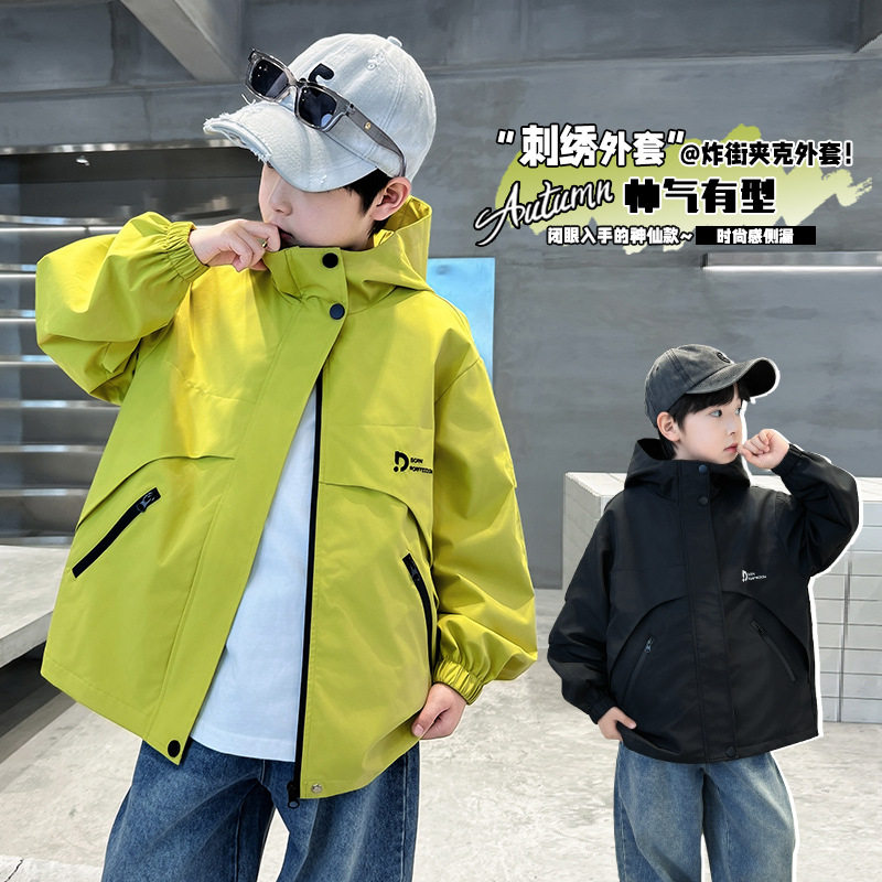 男童连帽冲锋衣2026新款春秋款