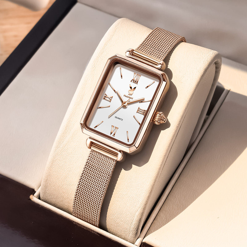 正品牌进口石英机芯流金表盘正品牌女士手表全自动石英表腕表名式