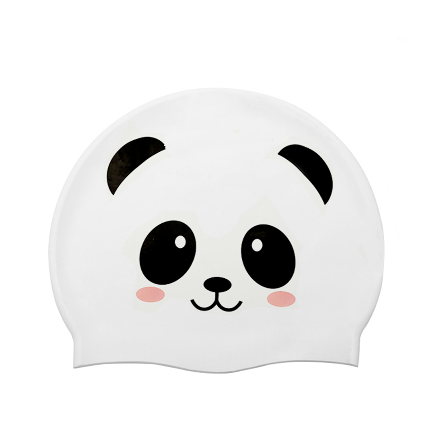 爱游鲨儿童泳帽小熊猫印花游泳帽亲子硅胶帽 情侣可爱Q萌卡通泳帽