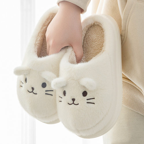 新款女士棉拖鞋可爱猫咪室内居家