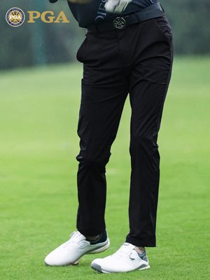 美国PGA 高尔夫裤子 男士春秋长裤 弹力腰带 透气速干 运动服装