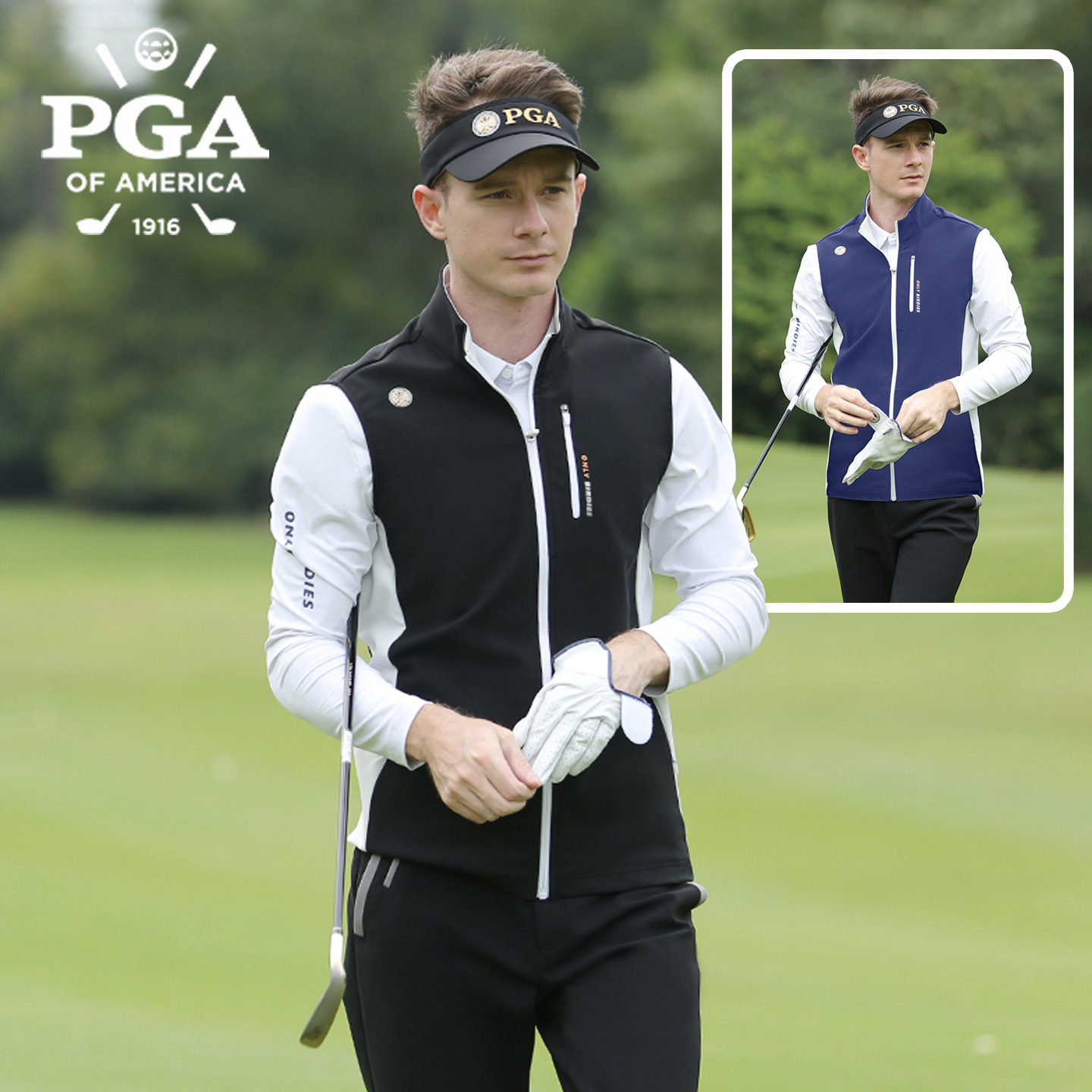 美国PGA 高尔夫服装男士马甲春秋款外套背心比赛同款运动男装衣服
