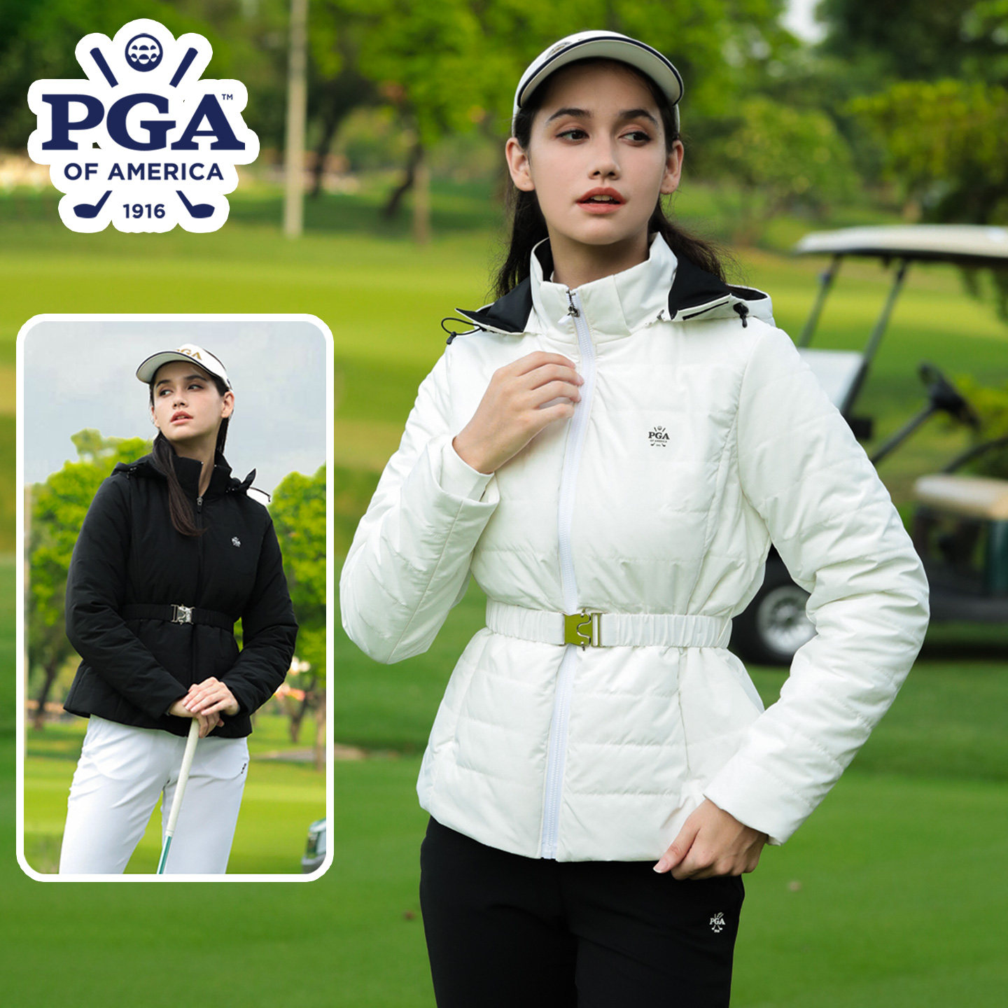 美国PGA 秋冬高尔夫女装高尔夫服装女保暖棉服外套防水防风101453,运动/瑜伽/健身/球迷用品,高尔夫上装,淘宝优惠券,粉丝福利购,淘宝优惠卷