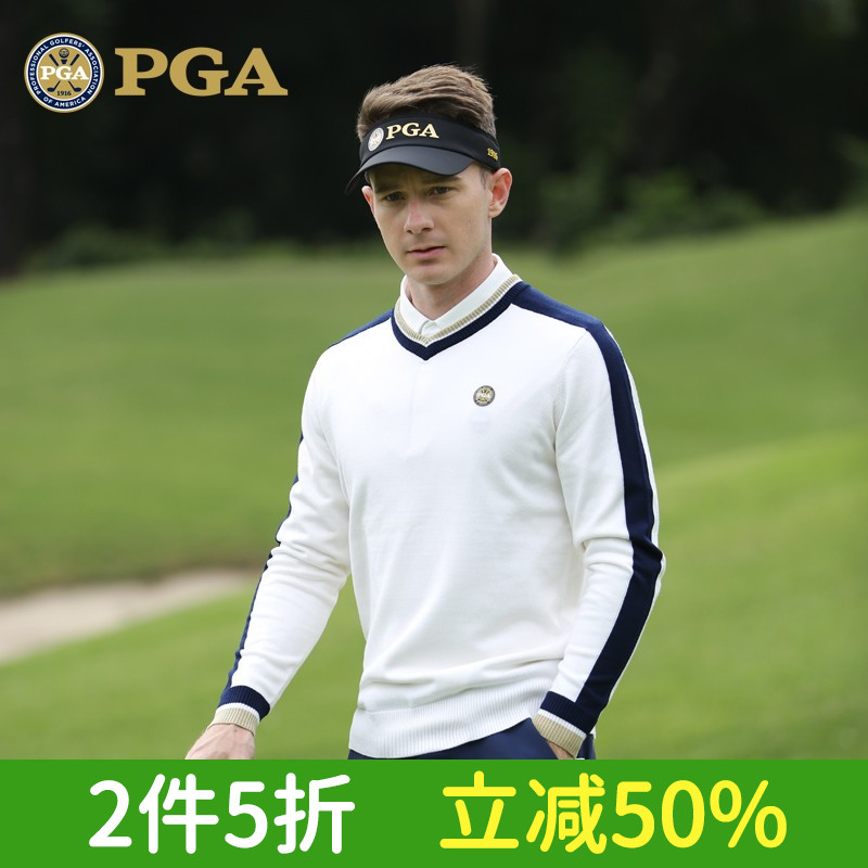 美国PGA高尔夫男装长袖毛衣保暖