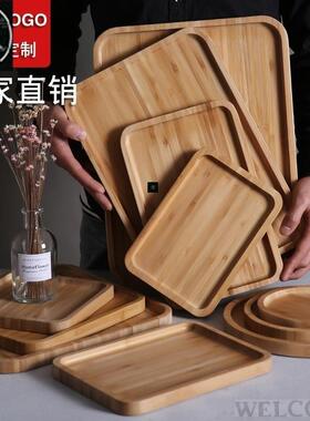 Bamboo wooden tray hotel fruit plate dessert plate snack