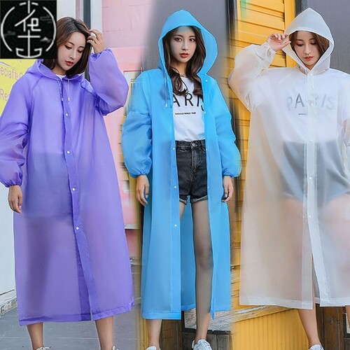 Rain Coat EVA Rain Poncho for Women and Men Emergency Rain G
