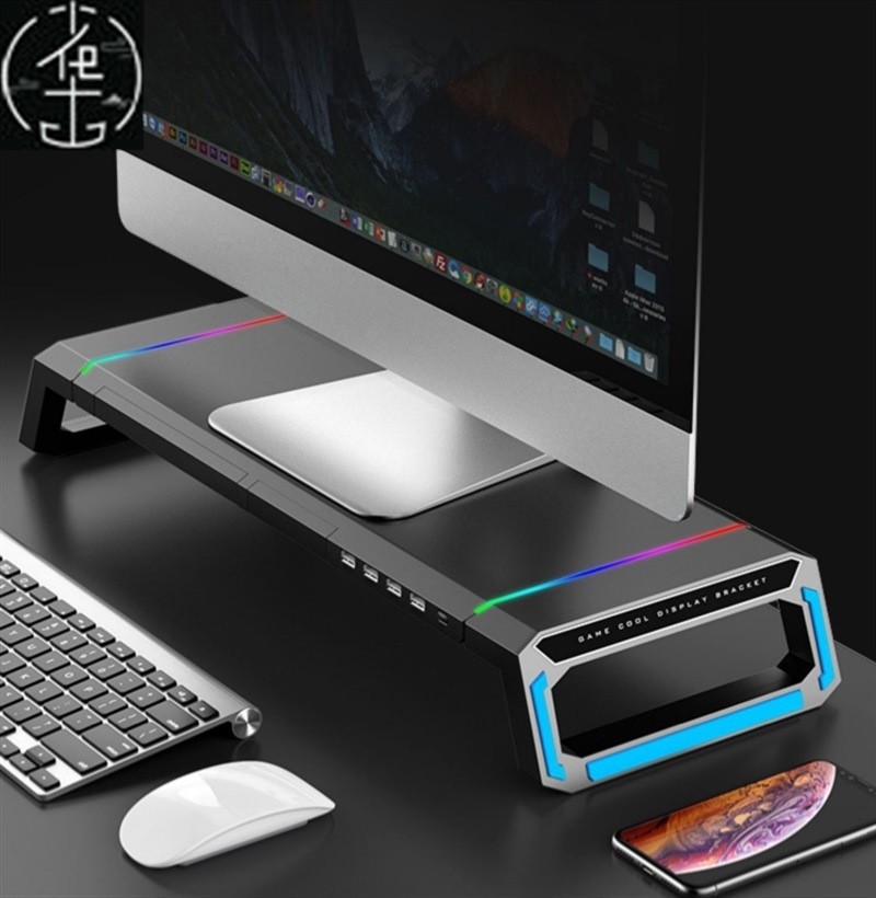 Monitor Stand for Desk RGB Gaming Lights with USB 2.0 Hub