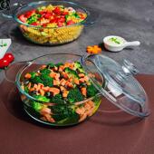 1.7L Bowl Glass Large Noodle Soup with Lid