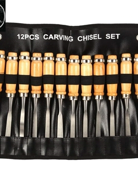 12PCS Wood Carving Hand Chisel Set Woodworking Lathe Gouges