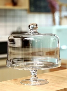 Chinese cake cover display stand, high pin cake plate, glass