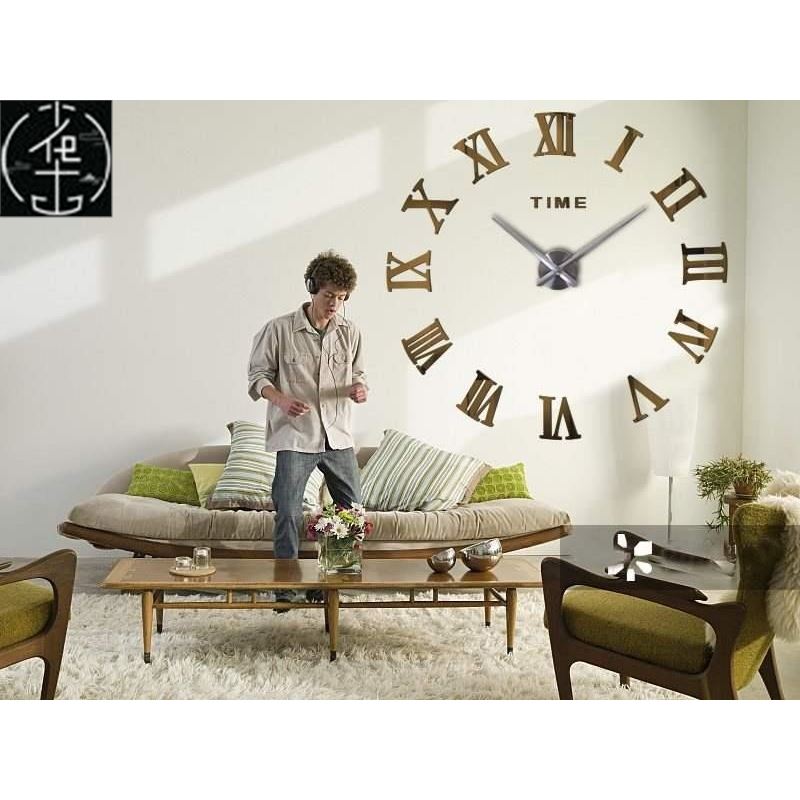 oversized wall mounted iy clock personality art 3 mirror