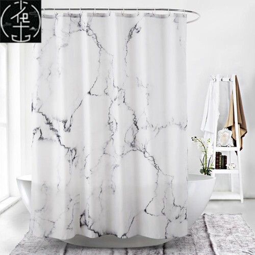 B10Creative marble Waterproof polyester shower curtain OTR1