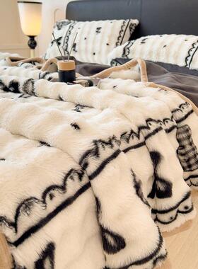 Super Soft Faux Fur Blanket Warm Blankets Coral Fleece Cover