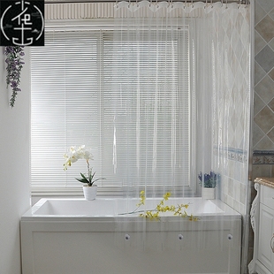 Clear Shower Curtain Waterproof White Plastic Bath Curta